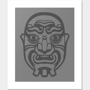 Stylized, minimal art of Men Yoroi armor mask. Posters and Art